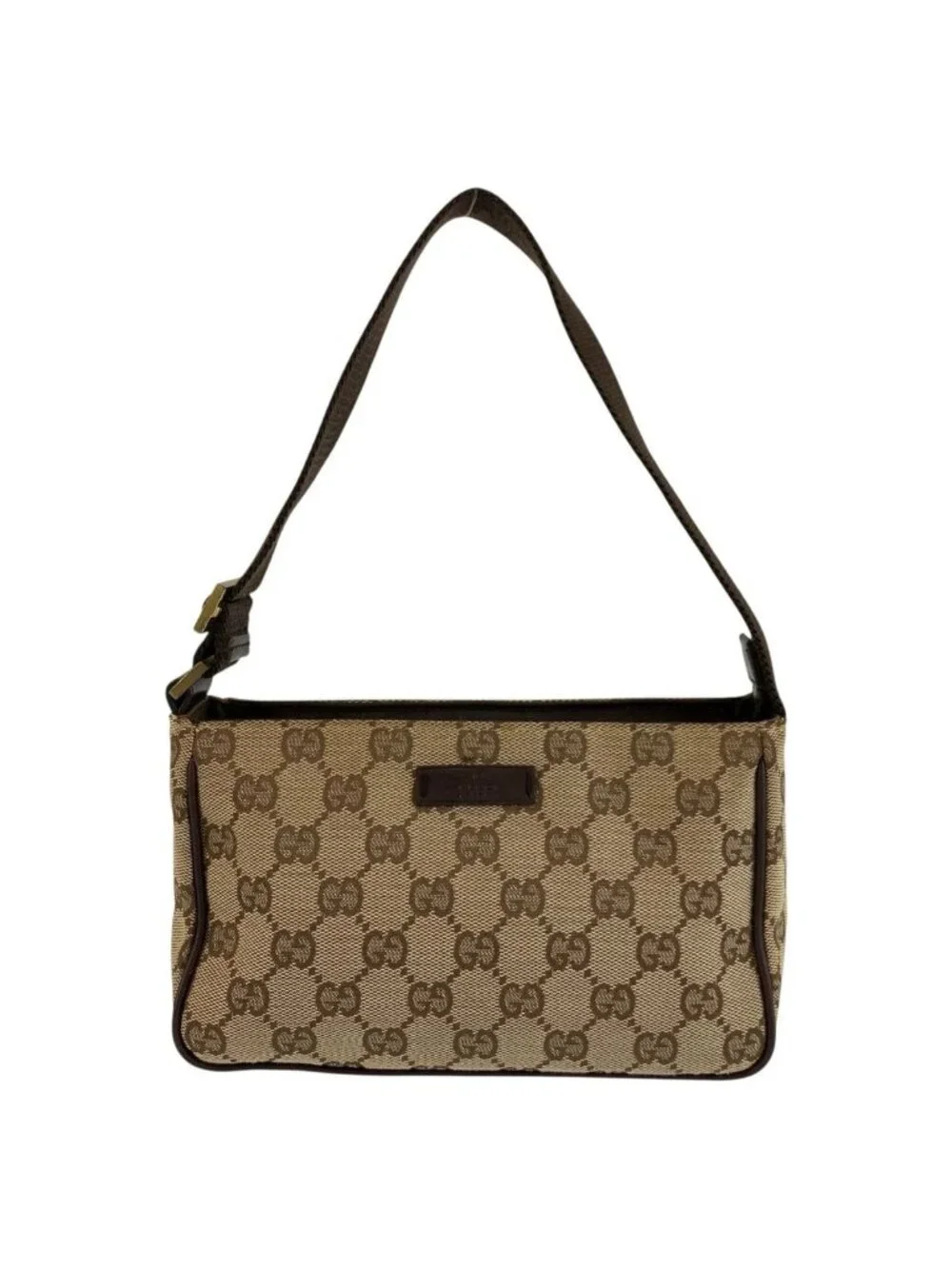 Gucci Brown Beige GG Canvas Handbag Pouch